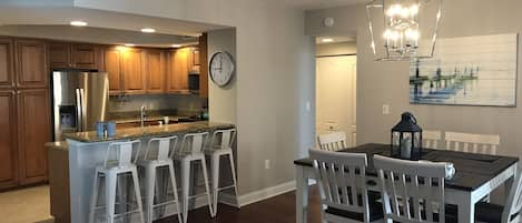 The spacious kitchen and dining area are amazing for entertaining!