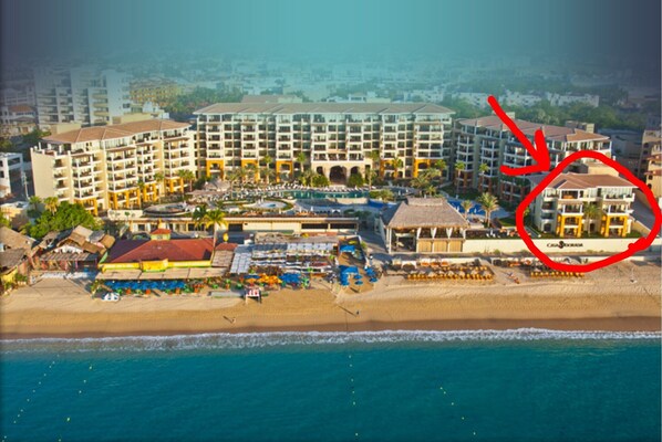 Ocean Front Suite in circled building 