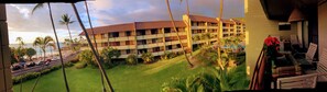 We have a great view of the beach the pool and Hualalai Volcano from our lanai. 