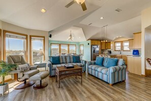 Top-Level Living Room with Deck Access