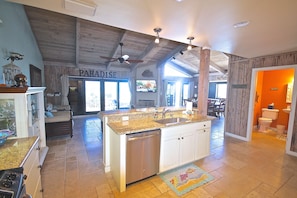 Kitchen with Bar Top Island