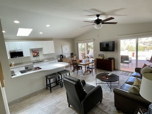 Light bright, bright and inviting family room and kitchen with views of the Sout