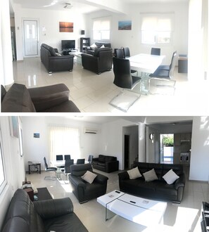 Lounge & Dining room with large screen,, PS3