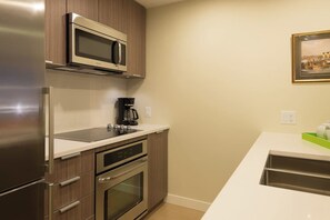 This kitchen is exquisitely stocked and equipped with everything you need to prepare your gourmet meals. 