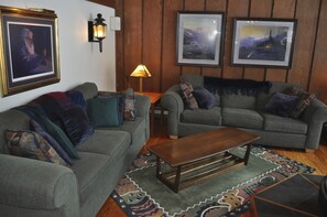 Comfy couches in the living area.