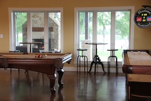 Pool table and shuffle board