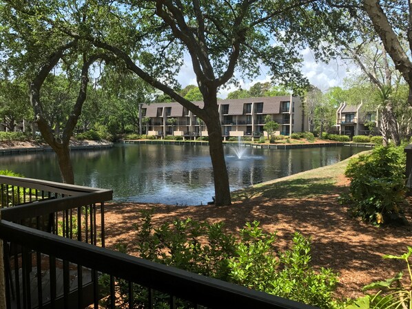 View of lagoon from condo and covered patio