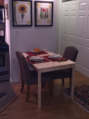 Intimate dining for two.