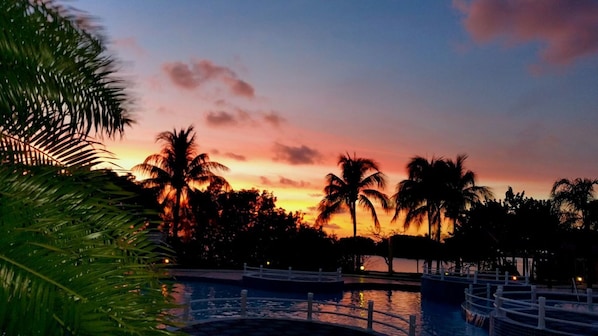 Pool With Ocean Sunset