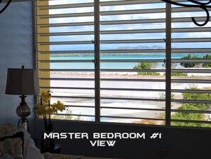 bedroom view of the Caribbean Sea. 