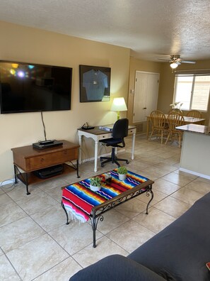 New floors, bigger TV