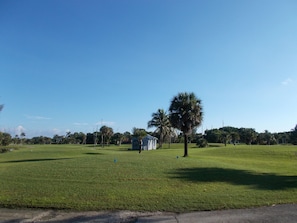 View of the golf course from our rear screened porch