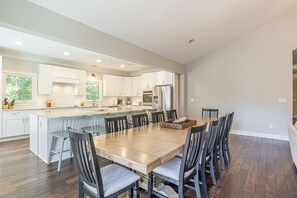 Huge custom kitchen with dining/seating for 15 