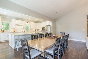 Huge custom kitchen with dining/seating for 15