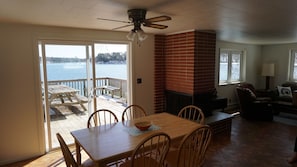 Dining area and doors to deck.