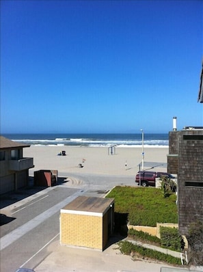 View from the upper deck to the ocean.