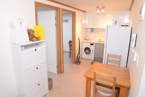 Kitchen with dining table for two