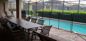 Private Pool and Spa with Patio table and 8 chairs 