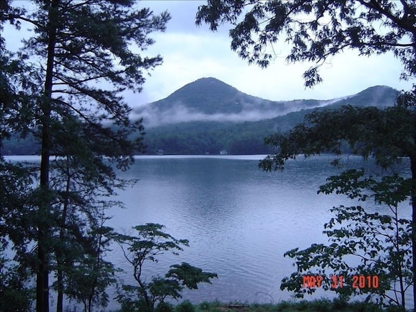 View of Charlie Mountain and the main Lake from the wrap-around front porch