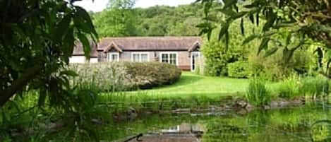 View of cottages from the pond area.