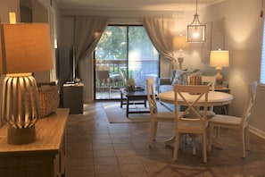 View from front door. The kitchen is to the right.