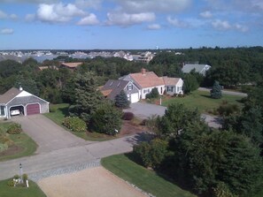 Our house is to the right, at an angle.  Lewis Bay in background.