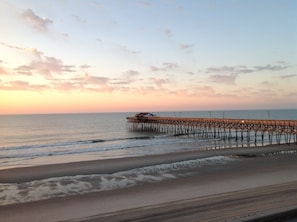 Sunset and view of Garden City Pier from the deck