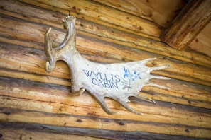 Moose antlers used for decor and signage!
