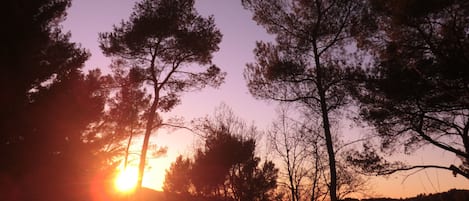 coucher de soleil depuis l'appartement