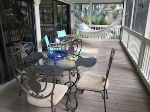 Breakfast on the screened porch