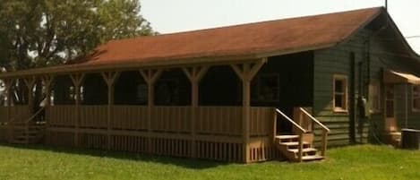 Rustic hunting lodge with lots of open space!