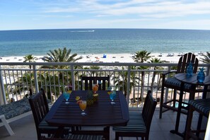 Spectacular View from our Gulf Front Balcony!Polywood Furn-Seats 6!New Lounger