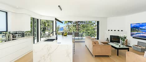 Stunning architectureand alfresco living with views through the heads of Sydney