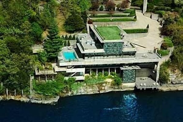 Bird's Eye View - 8,000 sq ft Majestic Edgewater Estate w/ 5,000 sq ft of decks