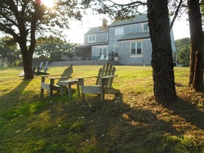At the pond's edge looking toward the house