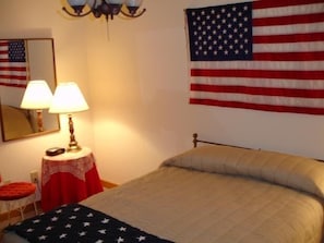 Sleep comfortably on the authentic Brass bed in the Patriot room.