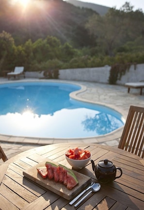 Watermelon by the pool