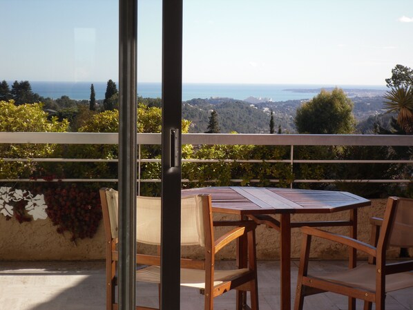 View from terrace across to Cap d'Antibes