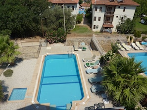 View of pool from 
top floor.