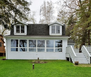 Lots of windows on the sitting porch facing the lake. An amazing view!!