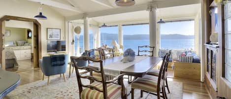 Spacious and luxurious interior with awe-inspiring Tomales Bay views