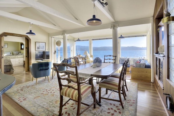 Spacious and luxurious interior with awe-inspiring Tomales Bay views