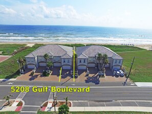 Aerial of house in proximity to beach