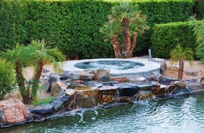 The spa and waterfall