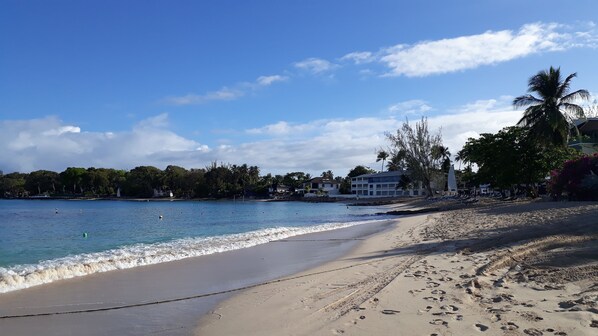 Enjoy the white sand. 