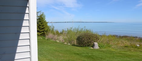 Picture from your patio looking at the pool and Lake Huron