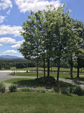 Rolling hills and mountain view