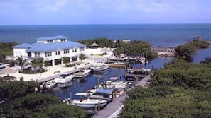 Ocean side marina with boat wet slips