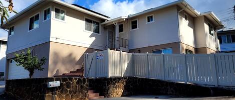 Front of the house and parking space