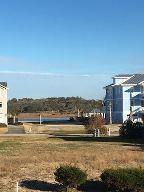 ICW view from the front porch. It is nice to sit and watch the boats.